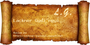 Lackner Gyöngyi névjegykártya